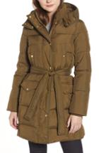 Women's Barbour Floree Waxed Cotton Canvas Jacket With Faux Fur Collar Us / 16 Uk - Green