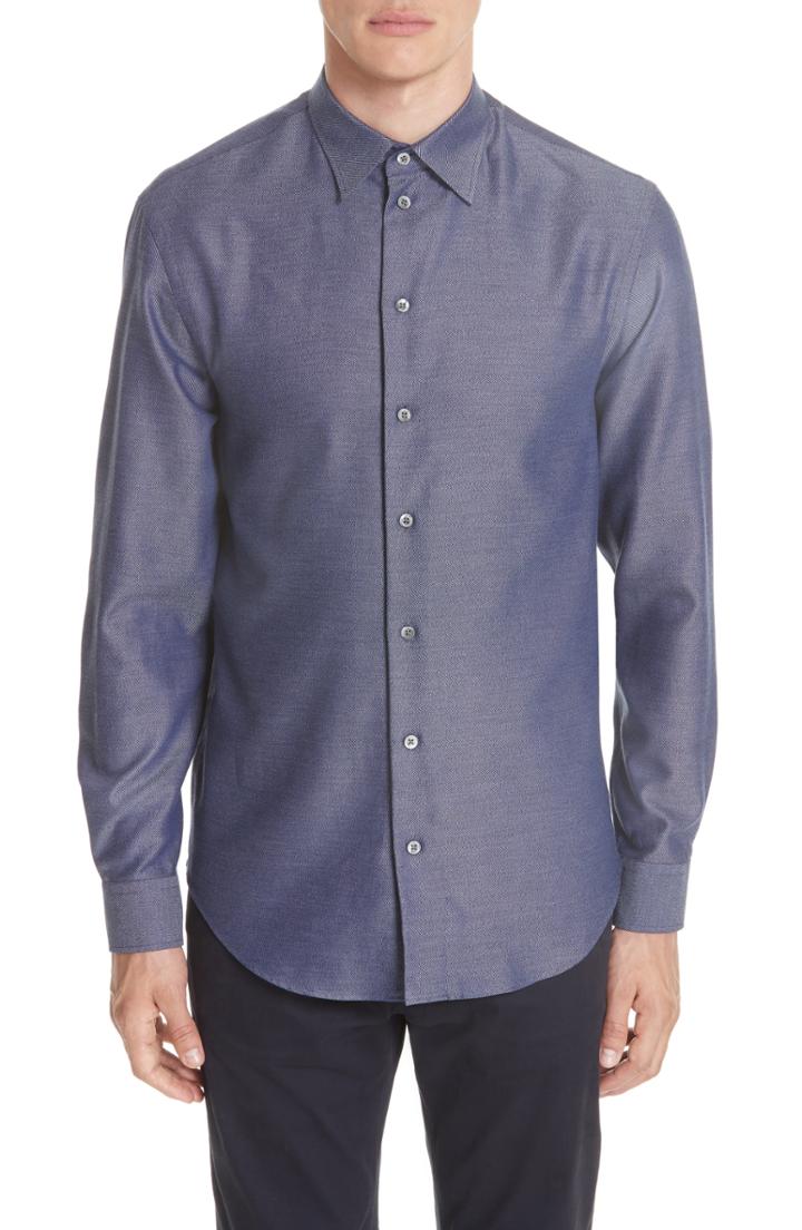 Men's Emporio Armani Fit Twill Sport Shirt