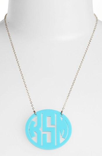 Women's Moon And Lola Large Oval Personalized Monogram Pendant Necklace (nordstrom Exclusive)