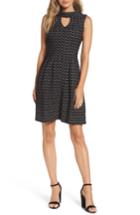 Women's Taylor Dresses Textured Knit Fit & Flare Dress - Black