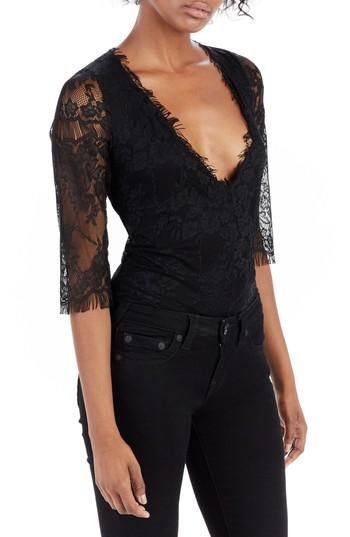 Women's True Religion Brand Jeans Lace Bodysuit - Black