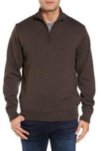 Men's Barbour Gamlin Quarter Zip Wool Pullover - Brown