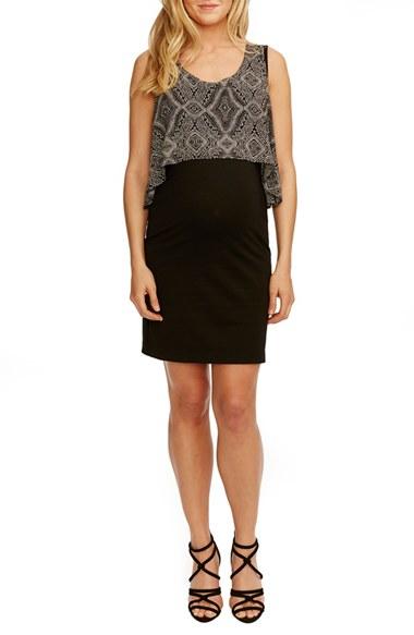 Women's Rosie Pope 'gladis' Sleeveless Popover Maternity Dress - Black