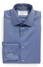 Men's Lorenzo Uomo Trim Fit Solid Dress Shirt - 34/35 - Blue