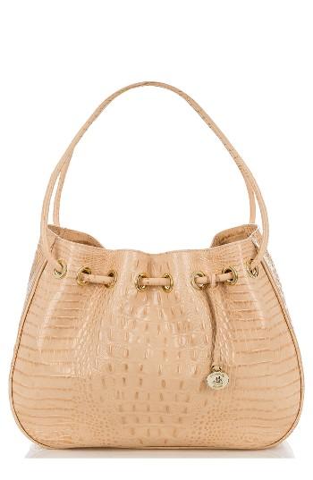 Brahmin Amy Embossed Leather Drawstring Bucket Bag -