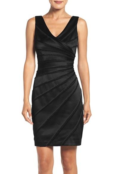 Women's Chetta B Satin Panel Sheath Dress