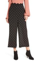 Women's Bp. Scalloped Waist Wide Leg Crop Pants, Size - Black