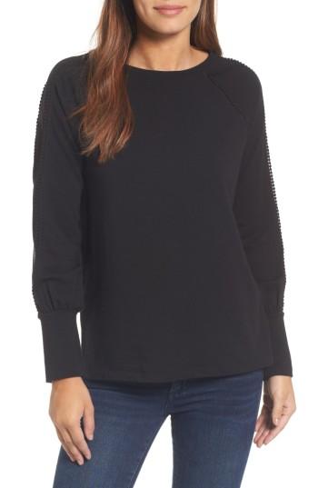 Women's Halogen Mesh Inset Sleeve Sweatshirt