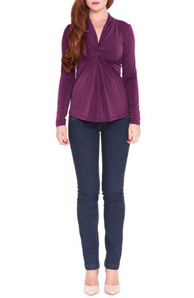 Women's Olian 'dina' Maternity Top - Purple