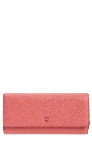 Women's Mcm Milla Leather Trifold Wallet - Red