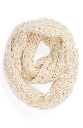 Junior Women's Lulu Cable Knit Infinity Scarf, Size - Ivory (juniors) (online Only)