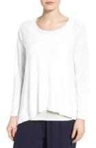 Women's Eileen Fisher Organic Linen Blend Swing Sweater - White