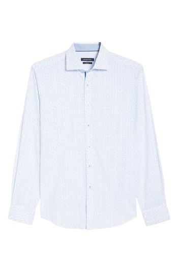 Men's Bugatchi Classic Fit Petit Point Print Sport Shirt