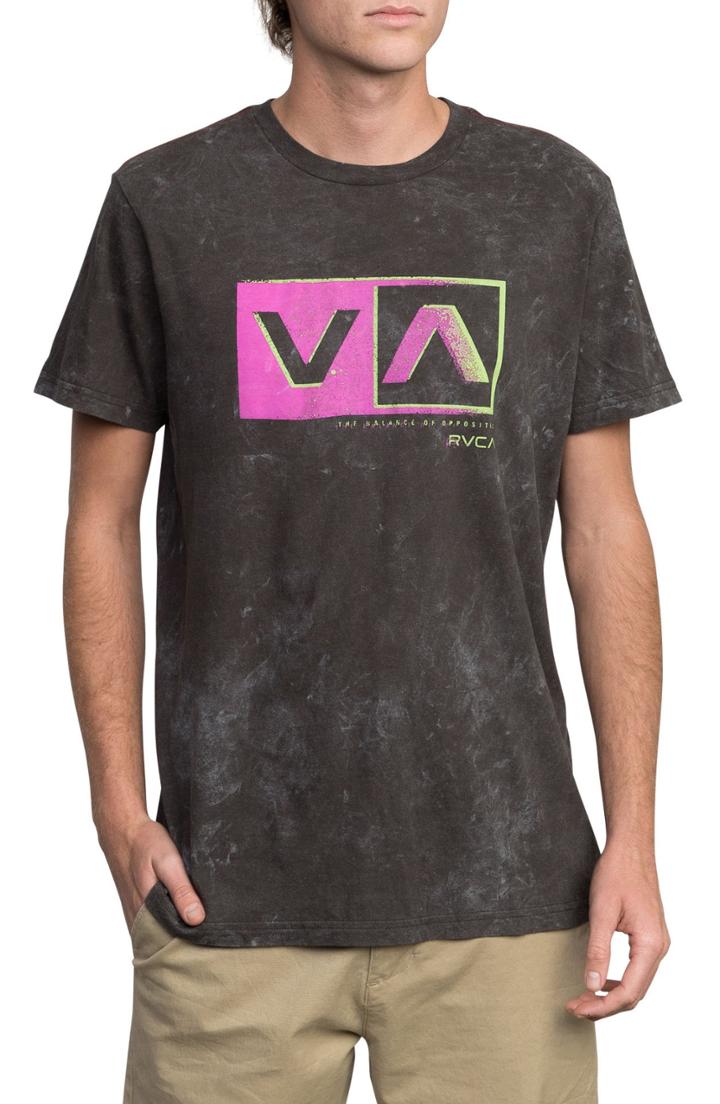 Men's Rvca Static Box Graphic T-shirt, Size - Black