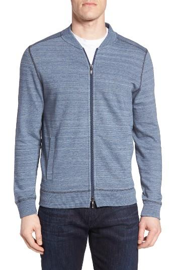 Men's Robert Barakett Wesley Front Zip Cotton Cardigan