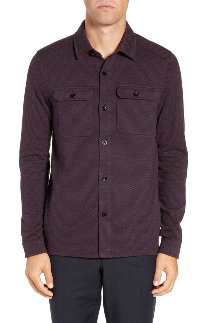 Men's Ted Baker London Toolow Trim Fit Solid Sport Shirt (3xl) - Red