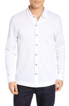 Men's David Donahue Regular Fit Pique Sport Shirt - White