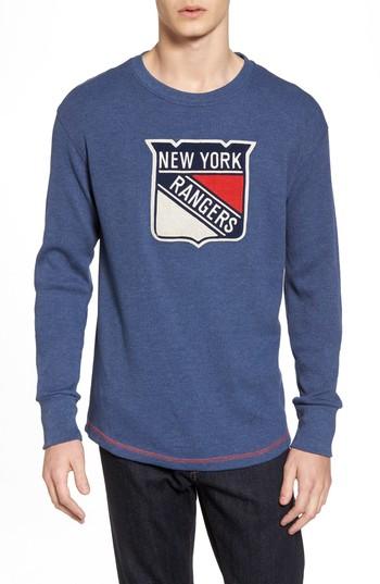 Men's American Needle New York Rangers Embroidered Long Sleeve Thermal Shirt - Blue
