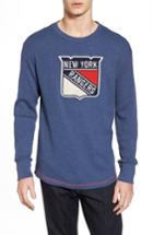 Men's American Needle New York Rangers Embroidered Long Sleeve Thermal Shirt - Blue
