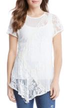 Women's Karen Kane Multi Lace Panel Top - White