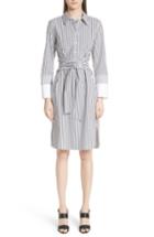 Women's Lafayette 148 New York Fabiola Saxony Stripe Dress - Grey