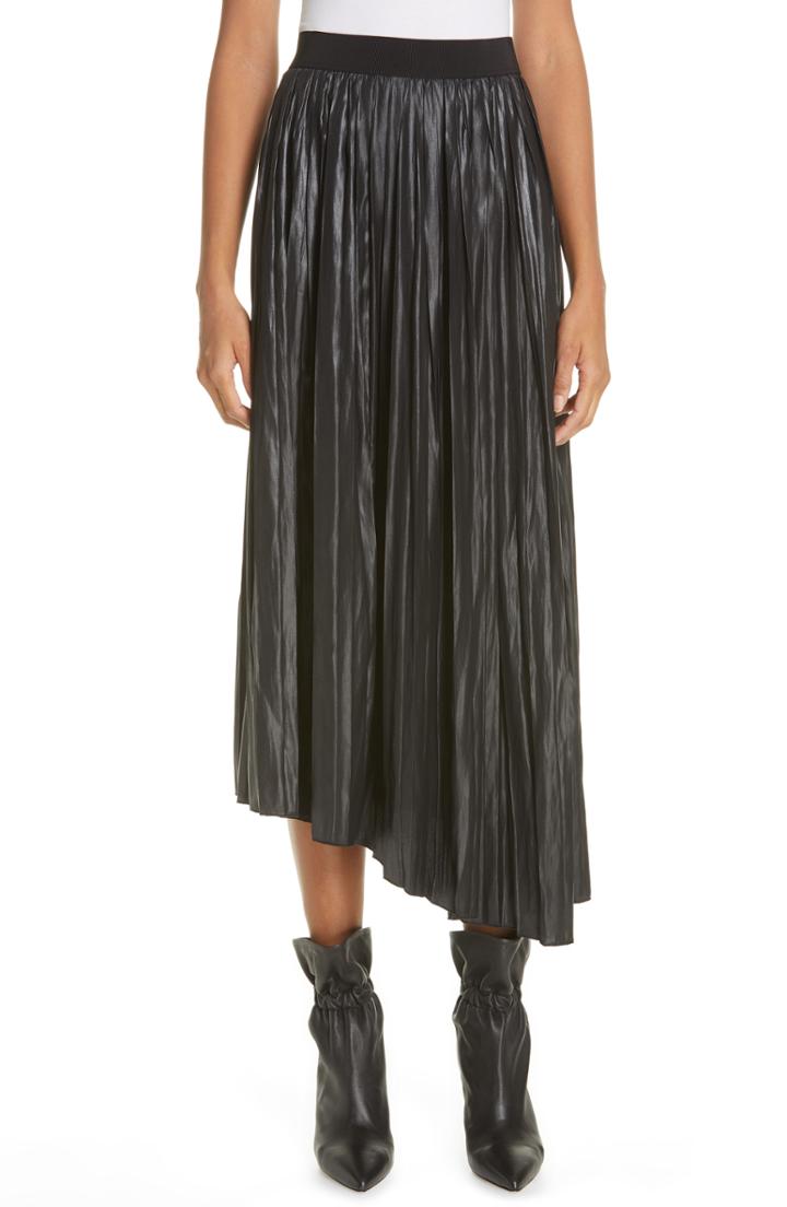 Women's Isabel Marant Pleated Asymmetrical Skirt Us / 38 Fr - Black
