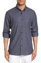 Men's Ted Baker London Jestie Extra Trim Fit Roll Sleeve Sport Shirt (s) - Blue