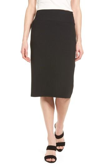 Women's Halogen Neoprene Knit Pencil Skirt - Black