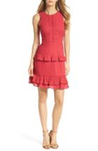 Women's Chelsea28 Sleeveless Ruffle Knit Sheath Dress - Red