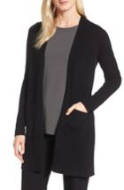 Women's Eileen Fisher Long Cashmere Cardigan, Size - Black