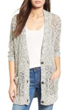 Women's Caslon Open Stitch V-neck Cardigan - Green