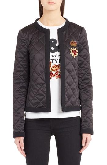 Women's Dolce & Gabbana Sacred Heart Quilted Jacket Us / 40 It - Black