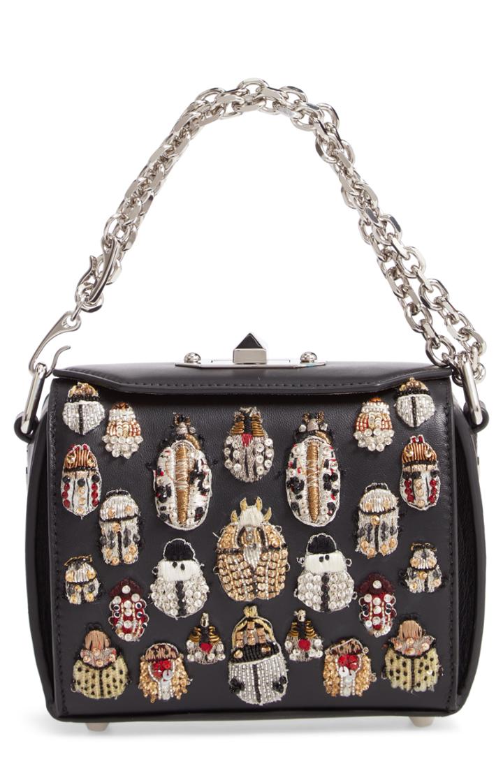 Alexander Mcqueen Embellished Box Bag 16 Leather Bag -