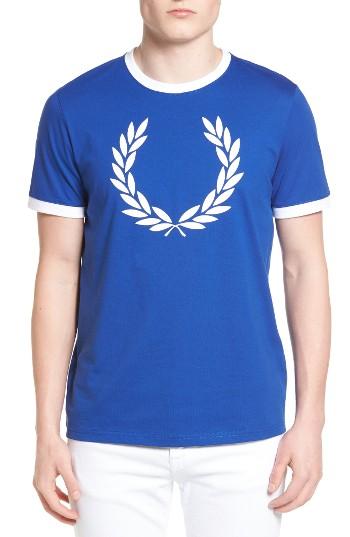 Men's Fred Perry Laurel Wreath Ringer T-shirt - Blue