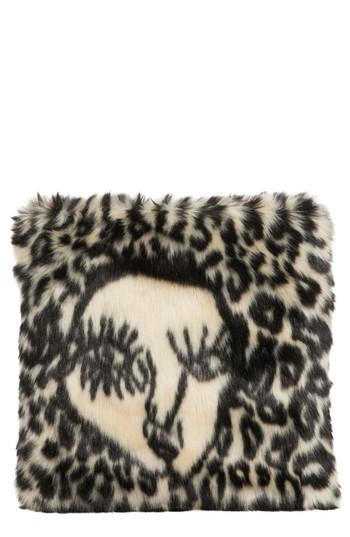 Shrimps Dory Faux Fur Face Clutch - Beige