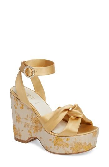 Women's Something Bleu Serena Brocade Platform Sandal M - Metallic