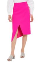 Women's Topshop Asymmetical Faux Wrap Skirt Us (fits Like 0) - Pink