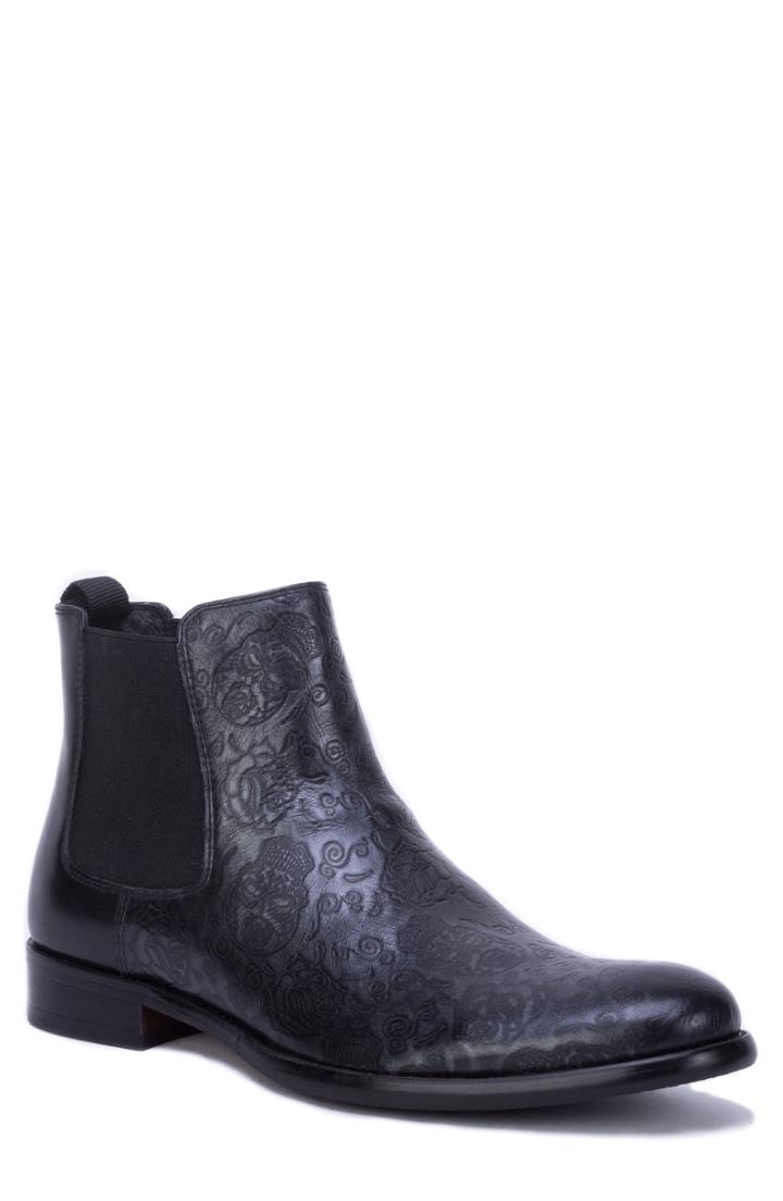 Men's Robert Graham Embossed Chelsea Boot .5 M - Black