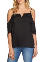 Women's 1.state Tiered Cold Shoulder Top - Black