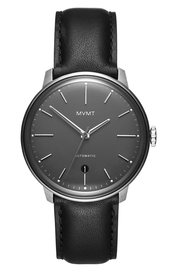 Men's Mvmt Automatic Leather Strap Watch