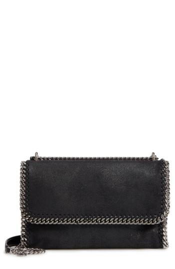 Stella Mccartney Large Shaggy Deer Flap Crossbody Bag - Black