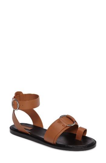 Women's Topshop Fray Ringed Toe-loop Sandal .5us / 36eu - Brown