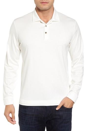 Men's David Donahue Interlock Polo - White