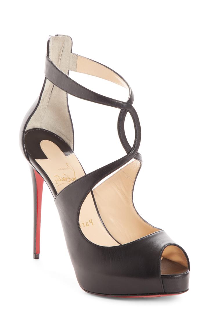 Women's Christian Louboutin Rosie Peep Toe Pump Us / 35eu - Black