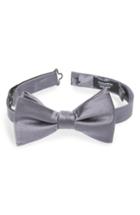 Men's Nordstrom Men's Shop Solid Silk Bow Tie, Size - Grey