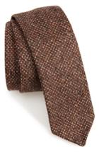 Men's Boss Melange Wool Skinny Tie, Size - Brown