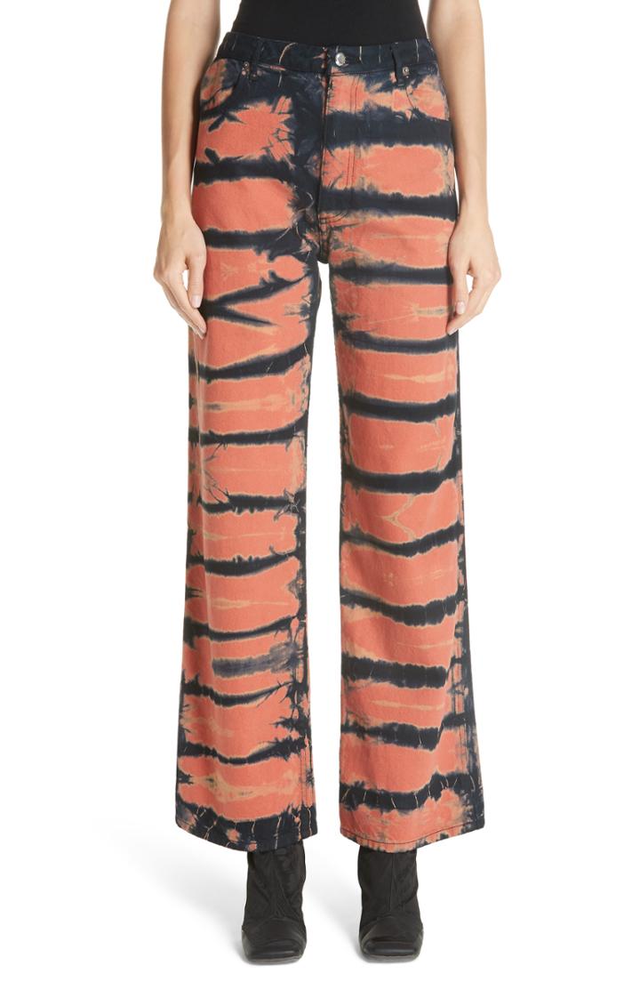 Women's Eckhaus Latta Tie Dye Wide Leg Jeans