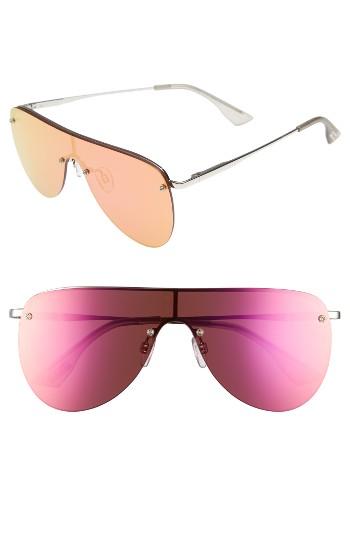 Women's Le Specs The King 58mm Shield Sunglasses - Silver