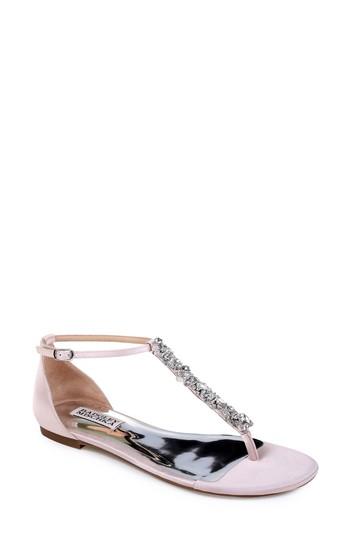 Women's Badgley Mischka Holbrook T-strap Sandal .5 M - Pink