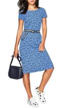 Women's Boden Phoebe Bird Print Jersey Dress - Blue